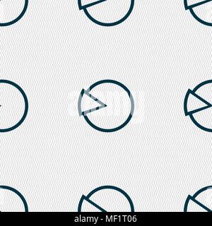 Pie chart graph icon sign. Seamless pattern with geometric texture. Vector illustration Stock Vector