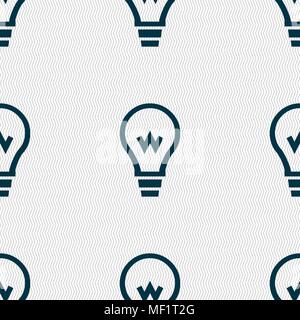 Light bulb icon sign. Seamless pattern with geometric texture. Vector illustration Stock Vector