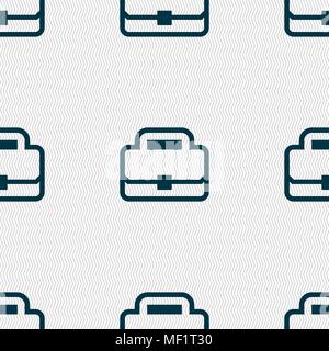 Briefcase icon sign. Seamless pattern with geometric texture. Vector illustration Stock Vector