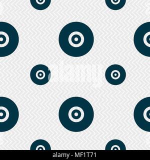 CD or DVD icon sign. Seamless pattern with geometric texture. Vector illustration Stock Vector