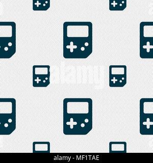 Tetris icon sign. Seamless pattern with geometric texture. Vector illustration Stock Vector