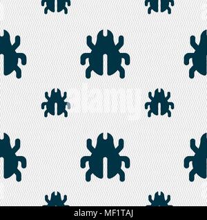 Software Bug, Virus, Disinfection, beetle icon sign. Seamless pattern with geometric texture. Vector illustration Stock Vector