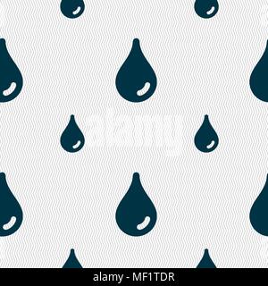 Water drop icon sign. Seamless pattern with geometric texture. Vector illustration Stock Vector