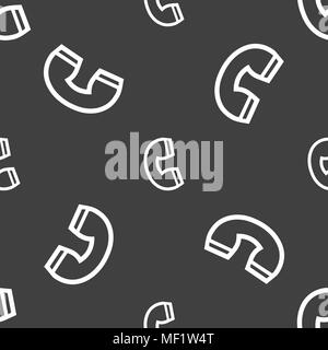 handset icon sign. Seamless pattern on a gray background. Vector illustration Stock Vector
