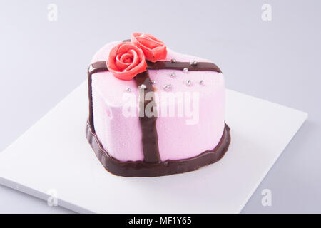 cake, strawberry Ice-cream cake on background Stock Photo