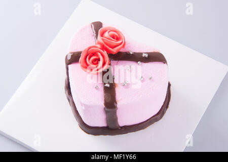 cake, strawberry Ice-cream cake on background Stock Photo