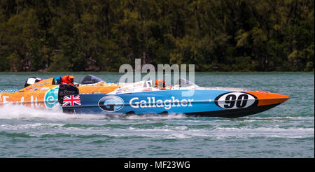 Key Biscayne, Florida, USA. 22nd Apr, 2018. Team Gallagher (90) competes in the P1 SuperStock USA race during the 2018 Miami Grand Prix P1 event held at the Miami Marine Stadium of Key Biscayne, Florida, USA. Mario Houben/CSM/Alamy Live News Stock Photo