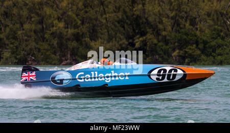 Key Biscayne, Florida, USA. 22nd Apr, 2018. Team Gallagher (90) competes in the P1 SuperStock USA race during the 2018 Miami Grand Prix P1 event held at the Miami Marine Stadium of Key Biscayne, Florida, USA. Mario Houben/CSM/Alamy Live News Stock Photo