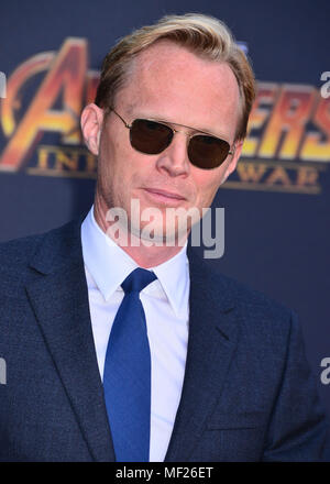 Los Angeles, California, USA. 23rd April, 2018. Paul Bettany 090 attends the premiere of Disney and Marvel's 'Avengers: Infinity War' on April 23, 2018 in Los Angeles, California. Credit: Tsuni / USA/Alamy Live News Stock Photo