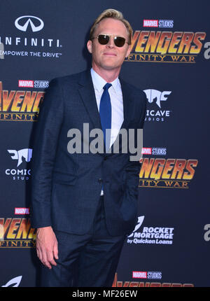 Los Angeles, California, USA. 23rd April, 2018. Paul Bettany 091 attends the premiere of Disney and Marvel's 'Avengers: Infinity War' on April 23, 2018 in Los Angeles, California. Credit: Tsuni / USA/Alamy Live News Stock Photo