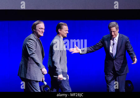 Las Vegas, USA. 24th Jan, 2011. Director Quentin Tarantino and actor Leonardo DiCaprio talk to attendees of CinemaCon on March 23rd 2018 inside Caesars Palace in Las Vegas, NV. Credit: The Photo Access/Alamy Live News Stock Photo