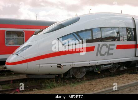 View on a third generation Intercity Express (ICE) train. Standing at ...