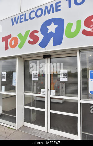 Brent Cross, London, UK. 24th April 2018.  Toys R Us has now closed all of its stores after going into administration. Stock Photo