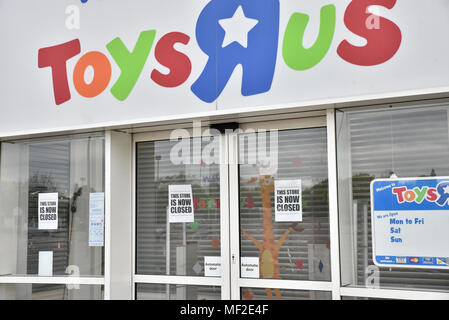 Brent Cross, London, UK. 24th April 2018.  Toys R Us has now closed all of its stores after going into administration. Stock Photo