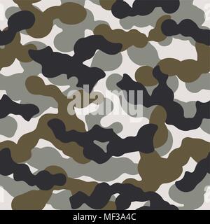 Camouflage seamless pattern. Vector illustration. Military camouflage background Stock Vector