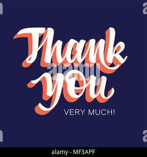 Thank You handwritten inscription. Hand drawn lettering. Thank You card with abstract geometric background. Vectors Stock Vector