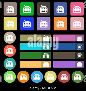 keyboard icon sign. Set from twenty seven multicolored flat buttons. Vector illustration Stock Vector