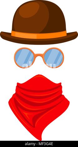 Colorful cartoon western avatar Stock Vector