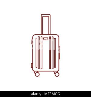 Icon of baggage, luggage, suitcase isolated on white background. Flat style vector illustration. Set of tourism and traveling  with voyage packing and Stock Vector