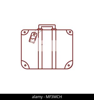 Icon of baggage, luggage, suitcase isolated on white background. Flat style vector illustration. Set of tourism and traveling  with voyage packing and Stock Vector