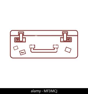 Icon of baggage, luggage, suitcase isolated on white background. Flat style vector illustration. Set of tourism and traveling  with voyage packing and Stock Vector
