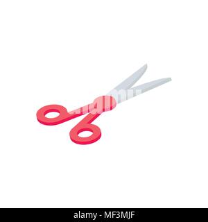 Isometric  scissors  icon. 3d school supplies. Vector Back to school background with stationery. Office accessories. Stock Vector