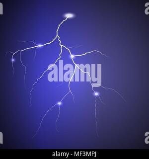blow ball lightning on blue background vector illustration Stock Vector