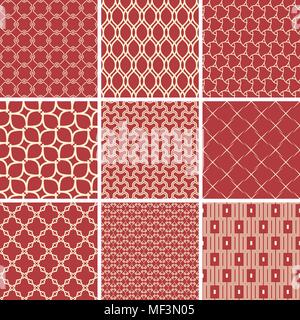 Set of Vector Seamless Geometric Backgrounds Stock Vector