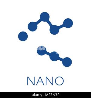 Molecule structure vector icon in flat style. Nano crypto money illustration on white isolated background. Molecular structure concept. Stock Vector