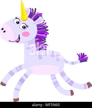 Cute cartoon unicorn. Flat vector illustration. Stock Vector