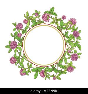 clover branch vector frame on white background Stock Vector