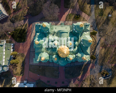 Aerial view to St. Sofia cathedral in Kyiv, Ukraine. Stock Photo