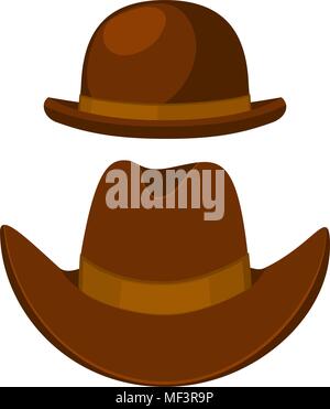 Colorful cartoon historical hat set Stock Vector