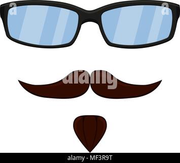 Colorful cartoon man hipster avatar set Stock Vector