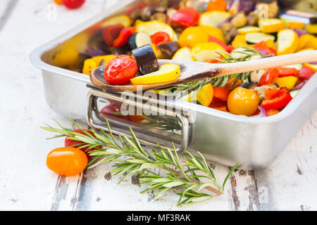 Mediterranean oven vegetables Stock Photo