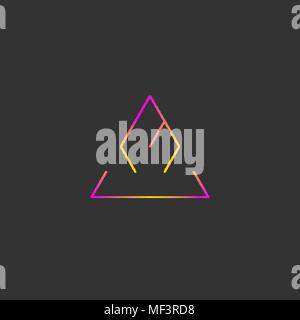 Triangular maze icon illustration. Labyrinth logotype for design Stock Vector
