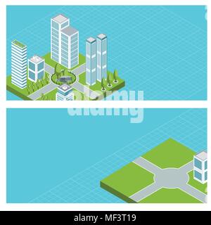 isometric modern city Stock Vector