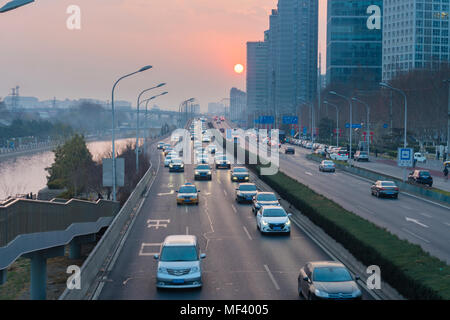 Highway traffic in Beijing Stock Photo