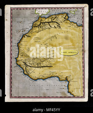 1804 Arrowsmith Map - Northwest Africa - Morocco Ivory Coast Liberia Congo Sudan Sahara Desert Stock Photo