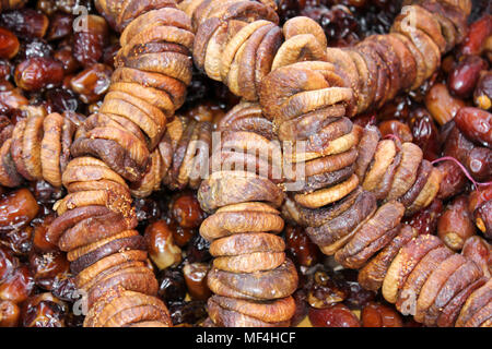 Dried Figs and Dates, Morocco Stock Photo