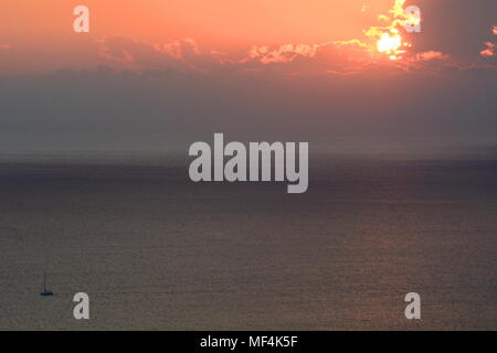 Scenic sunset. Punta Manara. Sestri Levante. Liguria. Italy Stock Photo