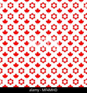 Abstract Canadian backgrounds. Seamless pattern from repeating maple leaves, vector illustration. Stock Vector