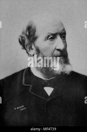 Portrait of Emile Augier ( 1820 - 1889 ) French writer  -  photography by  Paul Boyer Stock Photo