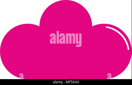 Pink cloud flat icon, vector icon, isolated on white background Stock Vector