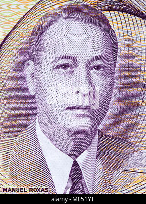 Manuel Roxas portrait from old Philippine peso Stock Photo