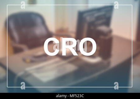 Cro word, conversion rate optimization with blurring business background Stock Photo