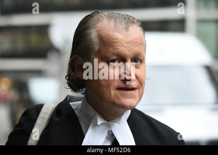 Gavin Miller QC arrives at the Rolls Building in London for Sir Cliff Richard's continuing legal action against the BBC over coverage of a police raid at his apartment in Berkshire in August 2014. Stock Photo