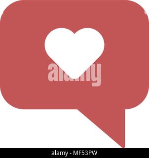 Chat and heart icon, vector icon, isolated on white background Stock Vector