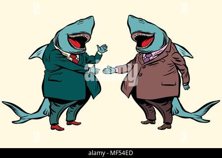 business shark deal negotiations Stock Vector