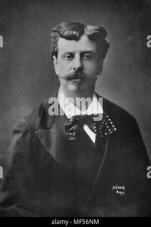 Portrait of Alphonse De Neuville ( 1836 - 1885 ) French painter  -  photography by  Paul Nadar ( 1856 - 1939 ) Stock Photo